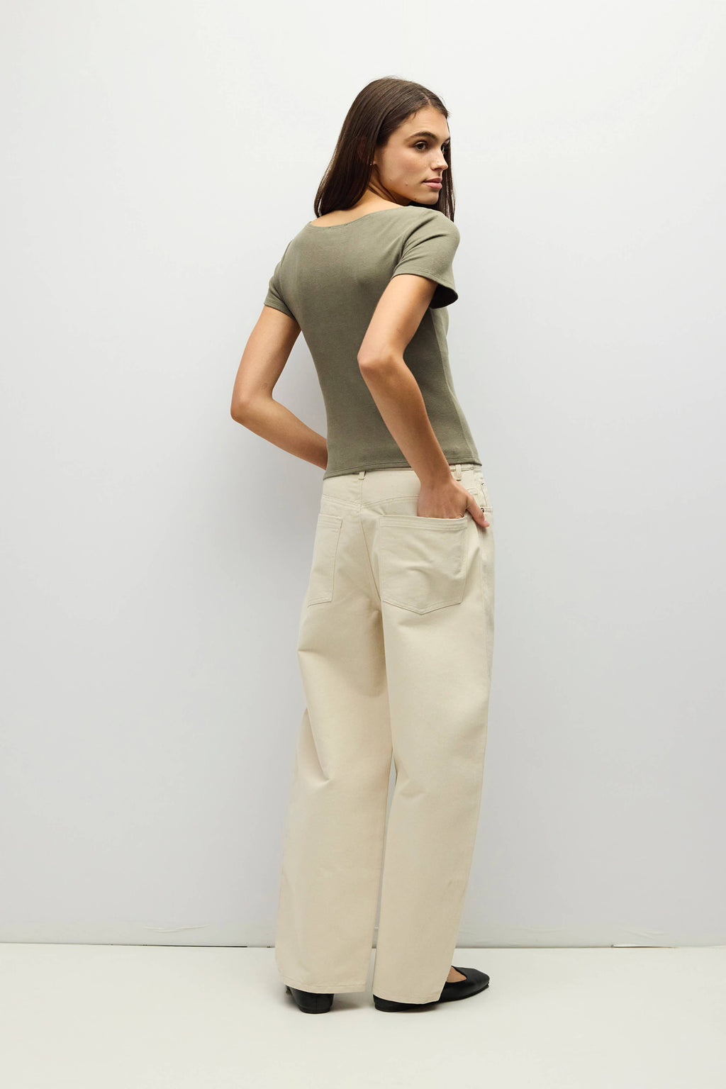 Wide Neck Soft Knit Top