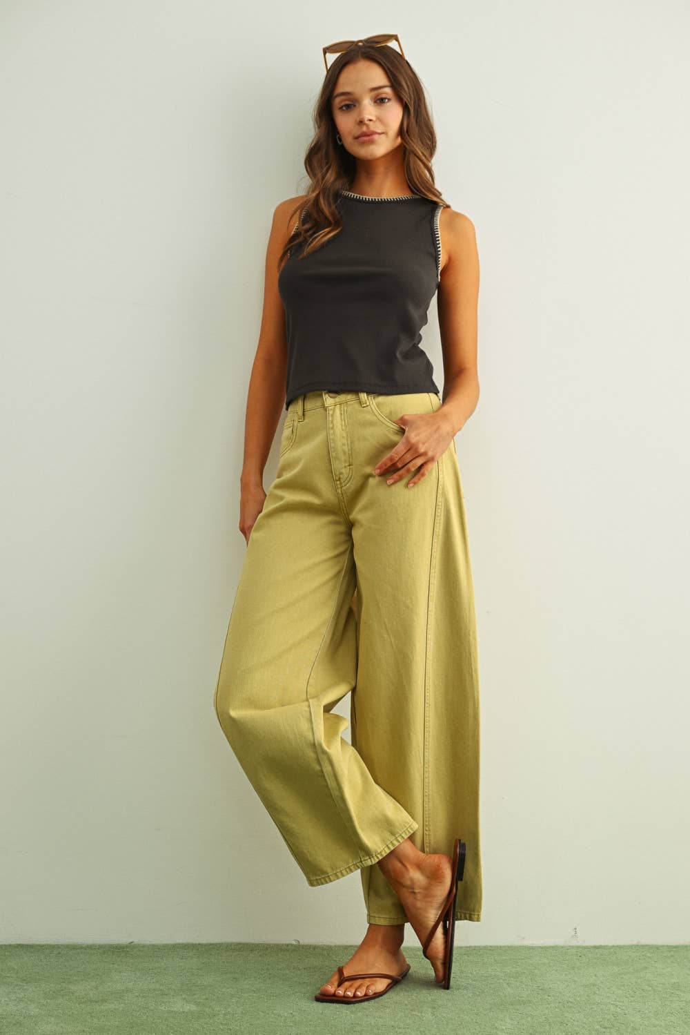 Ribbed Knit Top with Stitch Detail