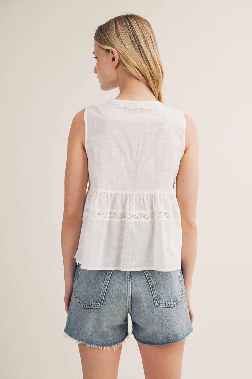 Embroidered Linen Vest