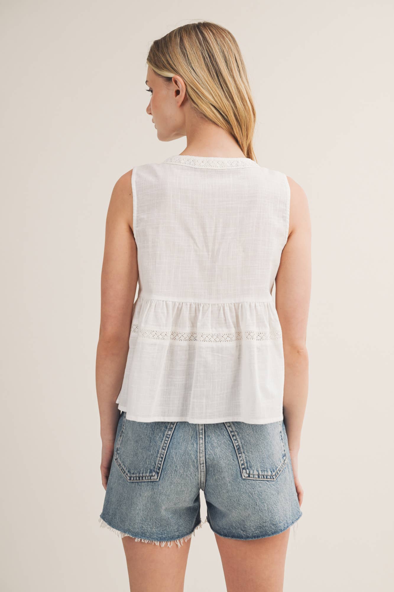 Embroidered Linen Vest