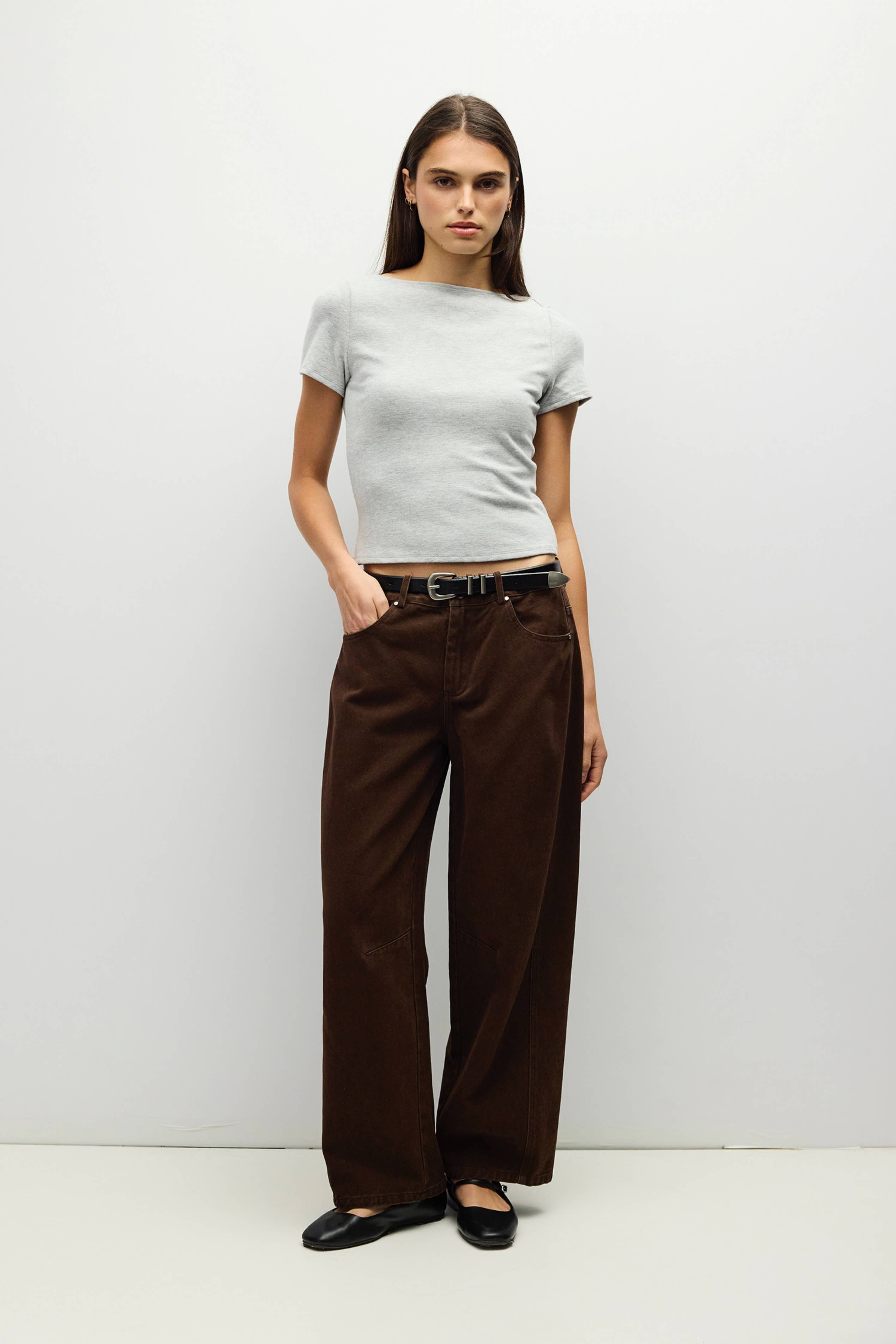 Wide Neck Soft Knit Top