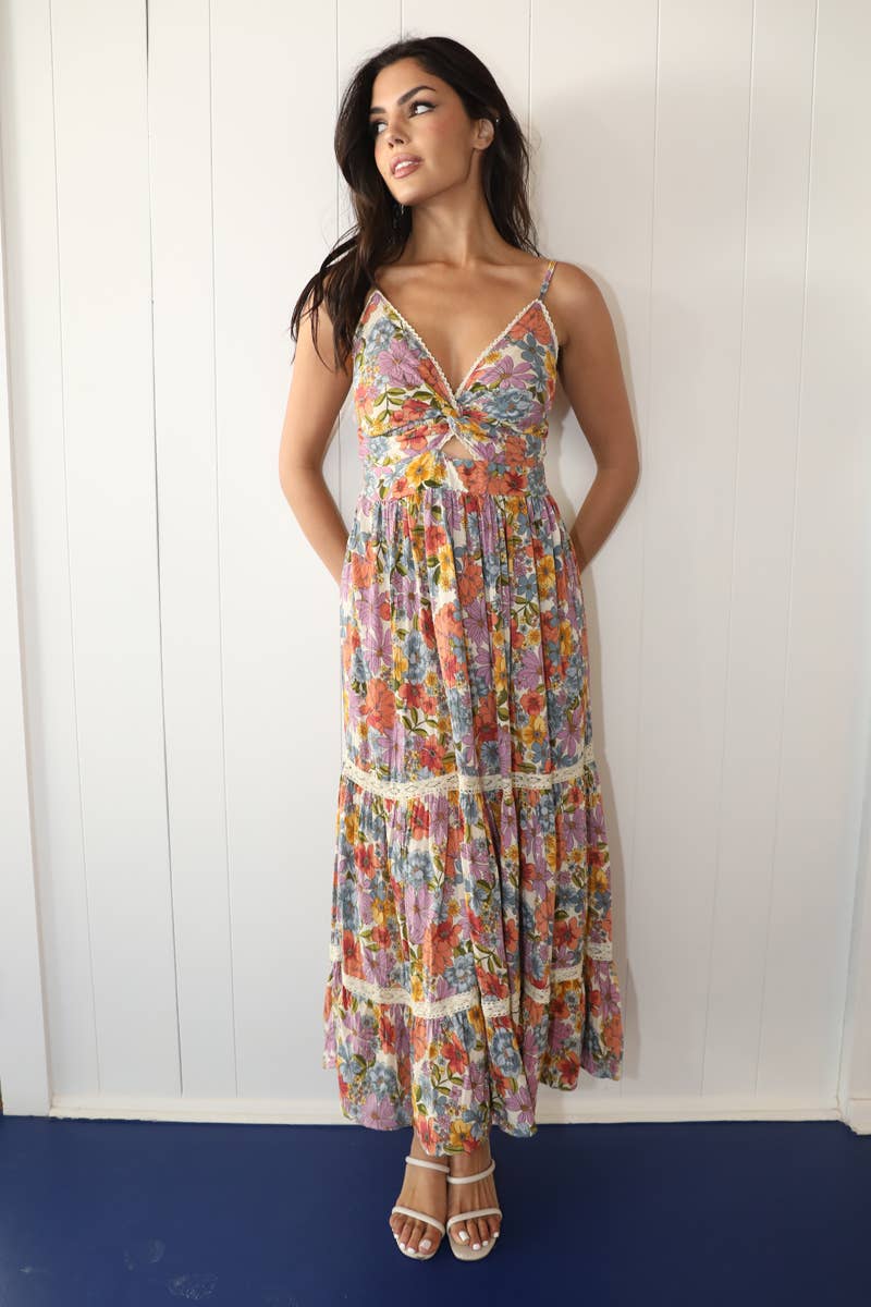 Deep V-Neck Maxi Dress