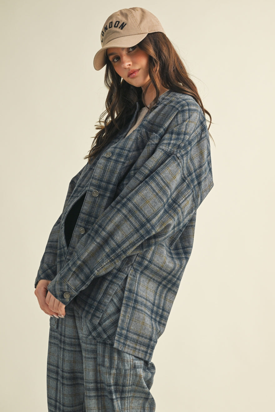 Plaid Oversized Layering Shacket
