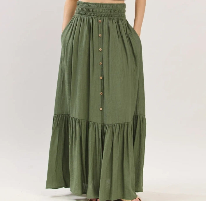 Center Slit Maxi Skirt