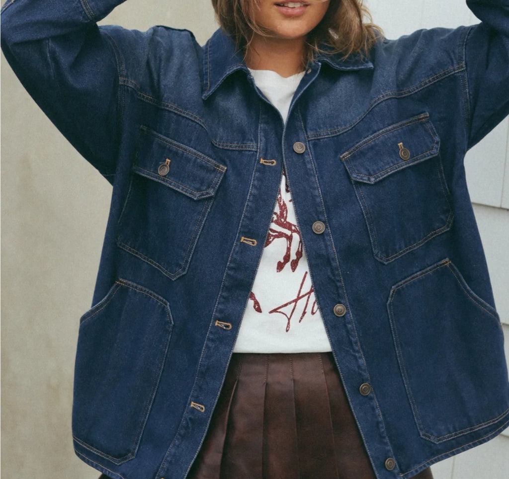 Denim Ombre-Wash Loose Fit Jacket