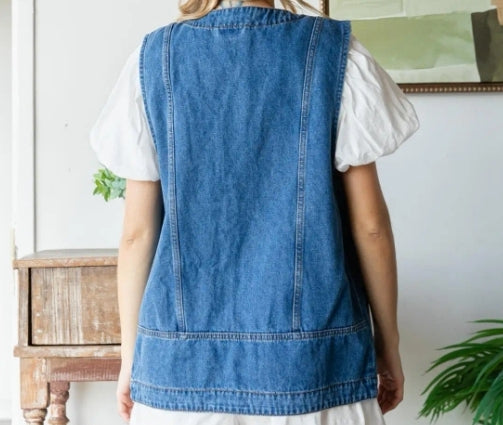 Denim Vest W/ Pockets